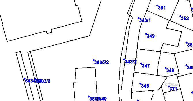 Parcela st. 3805/2 v KÚ Královo Pole, Katastrální mapa