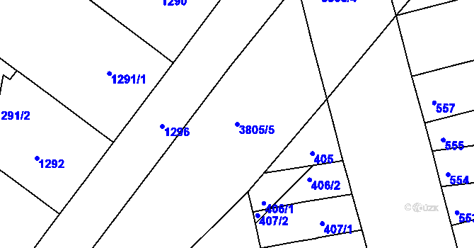 Parcela st. 3805/5 v KÚ Královo Pole, Katastrální mapa