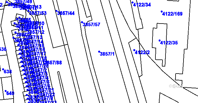 Parcela st. 3857/1 v KÚ Královo Pole, Katastrální mapa