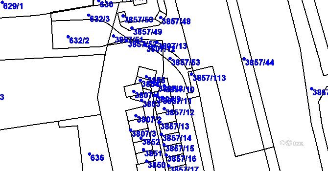 Parcela st. 3857/10 v KÚ Královo Pole, Katastrální mapa