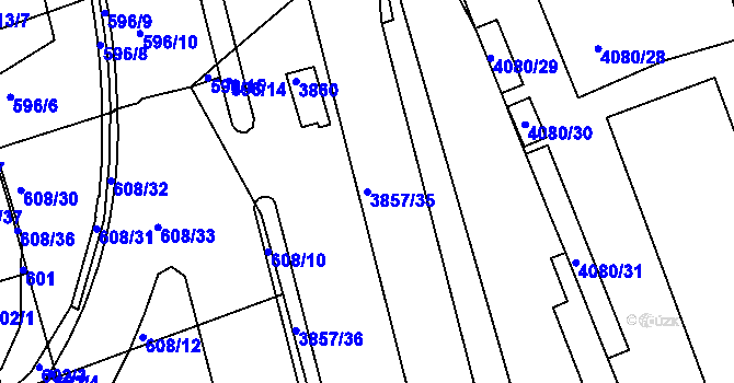 Parcela st. 3857/35 v KÚ Královo Pole, Katastrální mapa