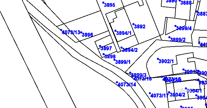 Parcela st. 3898 v KÚ Královo Pole, Katastrální mapa