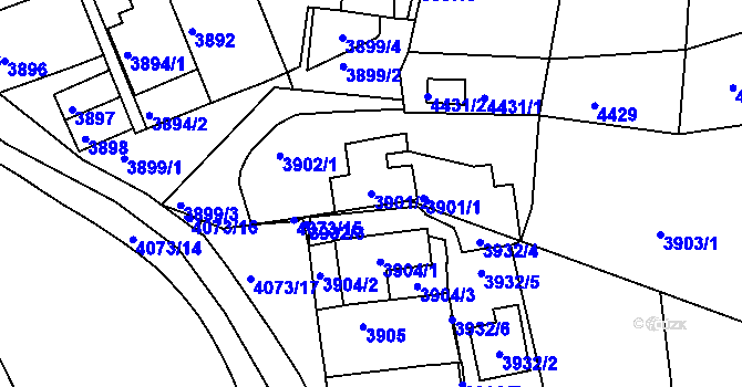 Parcela st. 3901/2 v KÚ Královo Pole, Katastrální mapa