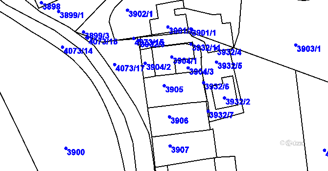 Parcela st. 3905 v KÚ Královo Pole, Katastrální mapa