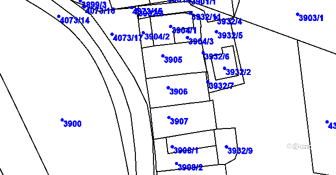 Parcela st. 3906 v KÚ Královo Pole, Katastrální mapa