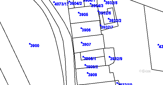 Parcela st. 3907 v KÚ Královo Pole, Katastrální mapa