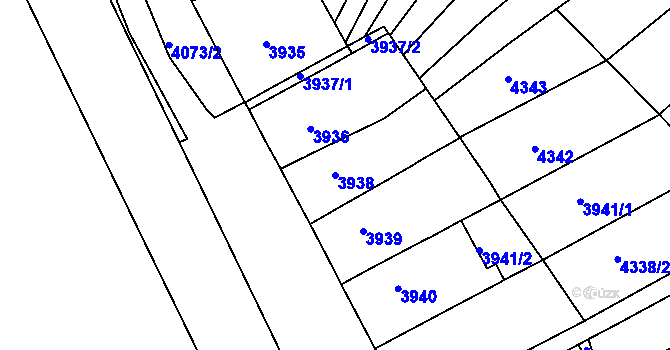 Parcela st. 3938 v KÚ Královo Pole, Katastrální mapa