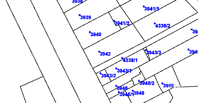 Parcela st. 3942 v KÚ Královo Pole, Katastrální mapa