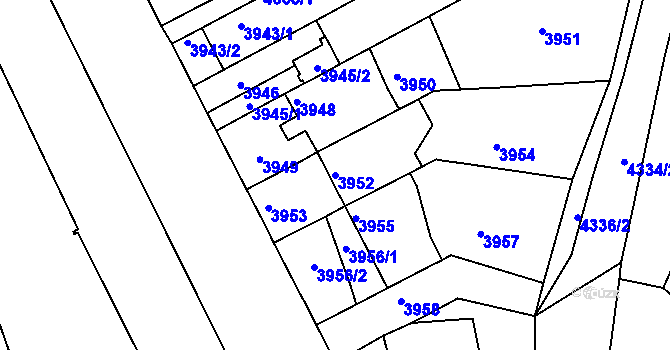 Parcela st. 3952 v KÚ Královo Pole, Katastrální mapa