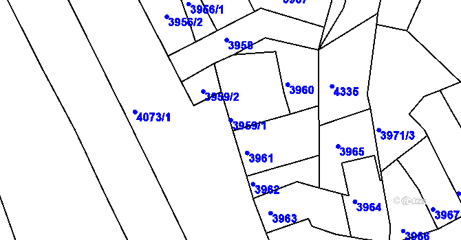 Parcela st. 3959/1 v KÚ Královo Pole, Katastrální mapa