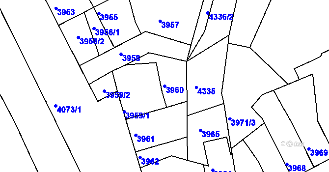 Parcela st. 3960 v KÚ Královo Pole, Katastrální mapa