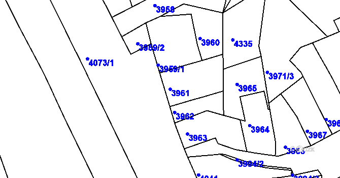 Parcela st. 3961 v KÚ Královo Pole, Katastrální mapa