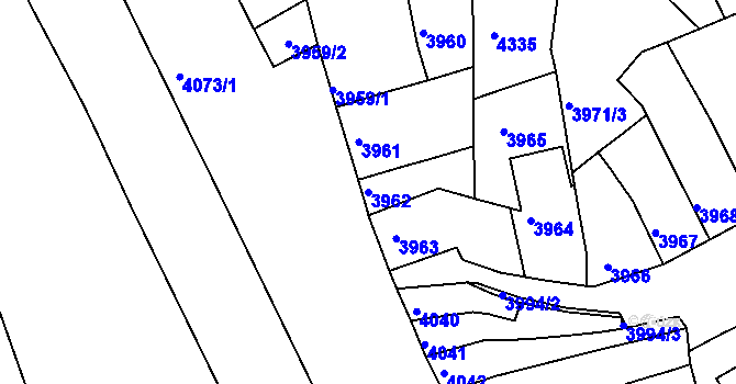 Parcela st. 3962 v KÚ Královo Pole, Katastrální mapa