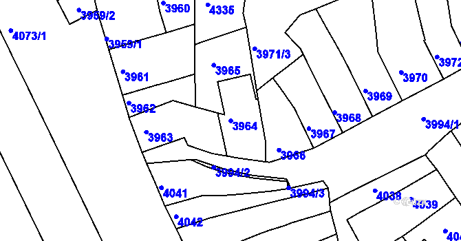 Parcela st. 3964 v KÚ Královo Pole, Katastrální mapa
