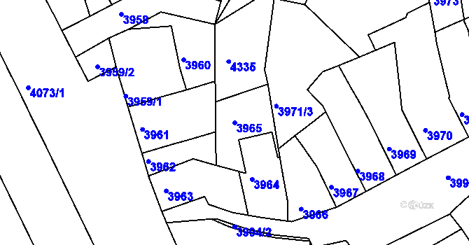 Parcela st. 3965 v KÚ Královo Pole, Katastrální mapa
