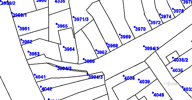 Parcela st. 3967 v KÚ Královo Pole, Katastrální mapa