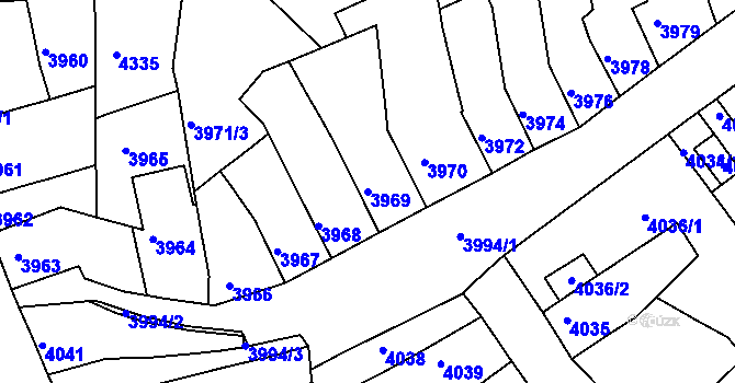 Parcela st. 3969 v KÚ Královo Pole, Katastrální mapa
