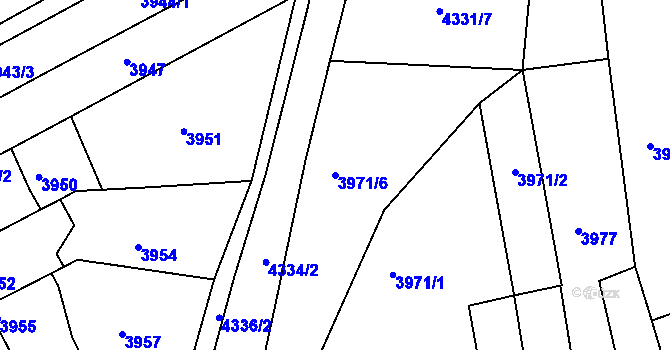 Parcela st. 3971/6 v KÚ Královo Pole, Katastrální mapa