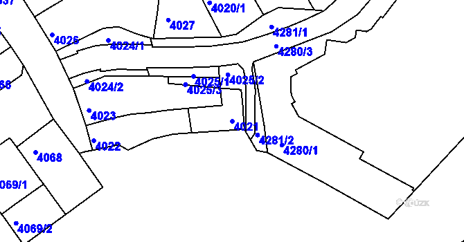 Parcela st. 4021 v KÚ Královo Pole, Katastrální mapa