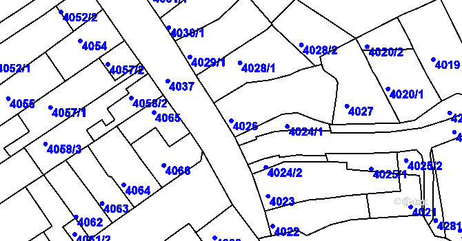 Parcela st. 4026 v KÚ Královo Pole, Katastrální mapa