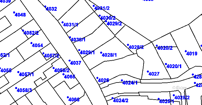 Parcela st. 4028/1 v KÚ Královo Pole, Katastrální mapa