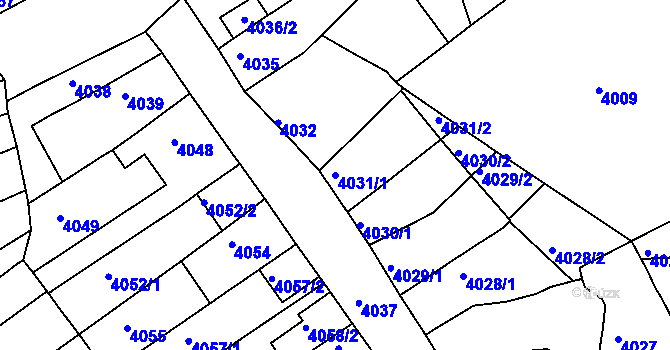 Parcela st. 4031/1 v KÚ Královo Pole, Katastrální mapa