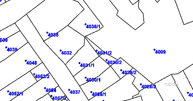 Parcela st. 4031/2 v KÚ Královo Pole, Katastrální mapa