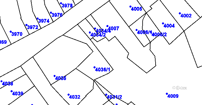 Parcela st. 4034/3 v KÚ Královo Pole, Katastrální mapa