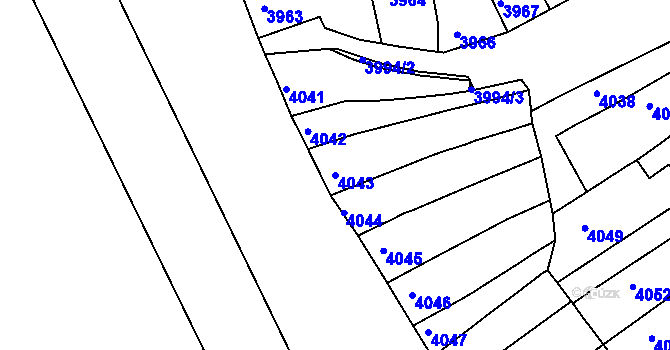 Parcela st. 4043 v KÚ Královo Pole, Katastrální mapa