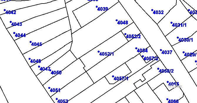 Parcela st. 4052/1 v KÚ Královo Pole, Katastrální mapa