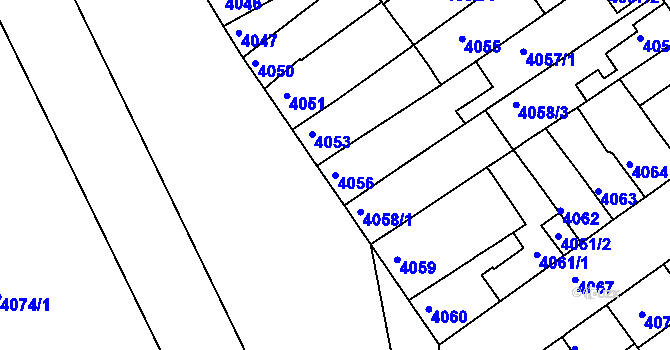 Parcela st. 4056 v KÚ Královo Pole, Katastrální mapa