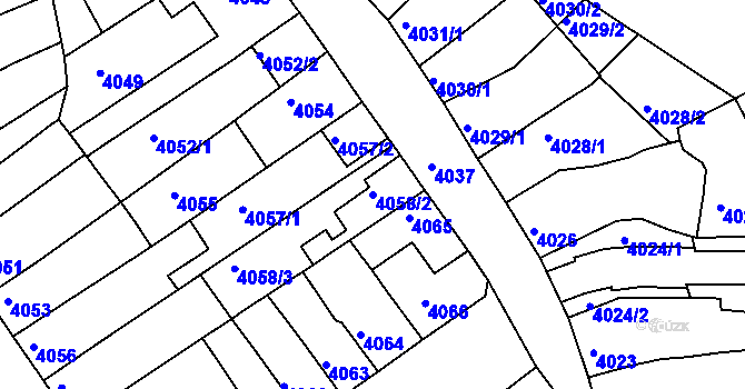 Parcela st. 4058/2 v KÚ Královo Pole, Katastrální mapa