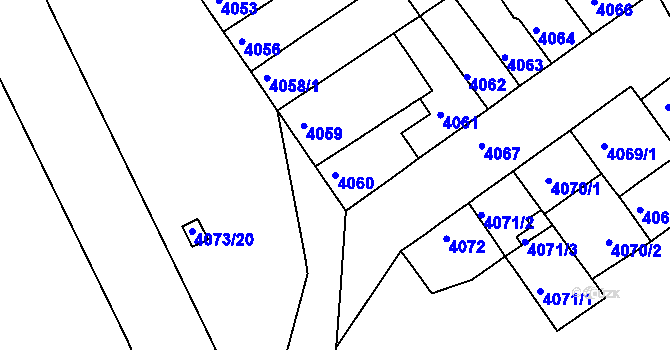Parcela st. 4060 v KÚ Královo Pole, Katastrální mapa