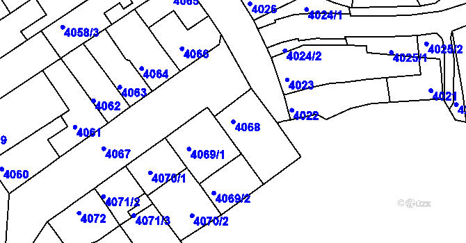 Parcela st. 4068 v KÚ Královo Pole, Katastrální mapa