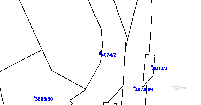 Parcela st. 4074/2 v KÚ Královo Pole, Katastrální mapa