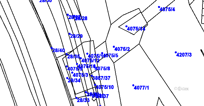 Parcela st. 4075/5 v KÚ Královo Pole, Katastrální mapa