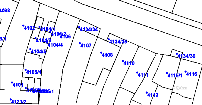 Parcela st. 4108 v KÚ Královo Pole, Katastrální mapa
