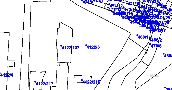 Parcela st. 4122/3 v KÚ Královo Pole, Katastrální mapa