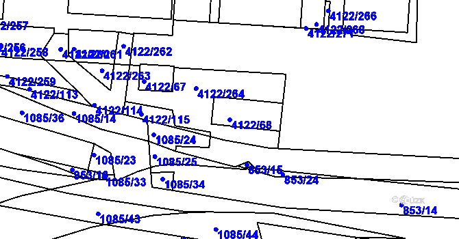 Parcela st. 4122/68 v KÚ Královo Pole, Katastrální mapa