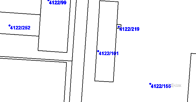 Parcela st. 4122/101 v KÚ Královo Pole, Katastrální mapa