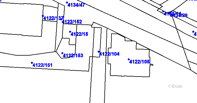 Parcela st. 4122/104 v KÚ Královo Pole, Katastrální mapa