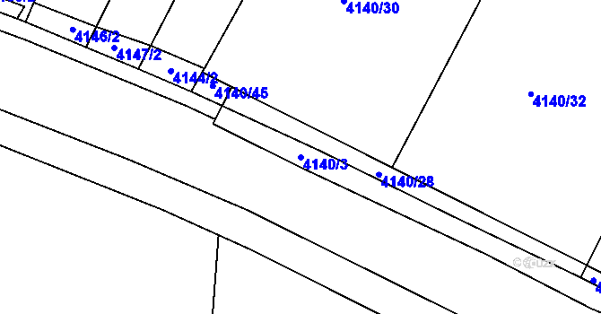 Parcela st. 4140/3 v KÚ Královo Pole, Katastrální mapa