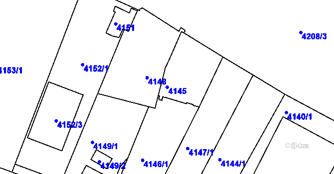 Parcela st. 4145 v KÚ Královo Pole, Katastrální mapa