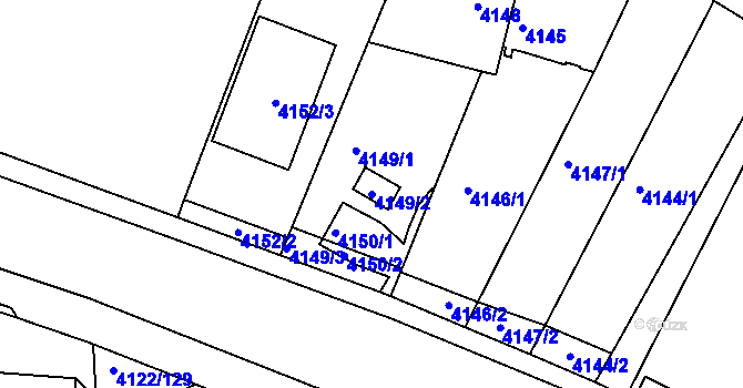 Parcela st. 4149/2 v KÚ Královo Pole, Katastrální mapa