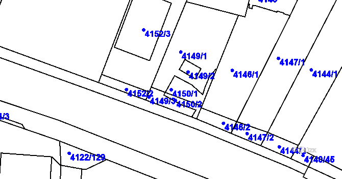 Parcela st. 4150/1 v KÚ Královo Pole, Katastrální mapa