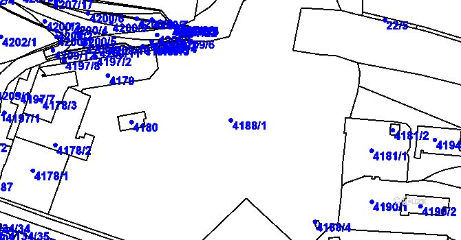 Parcela st. 4188/1 v KÚ Královo Pole, Katastrální mapa
