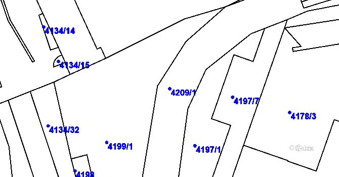 Parcela st. 4209/1 v KÚ Královo Pole, Katastrální mapa