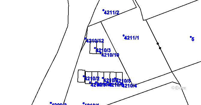Parcela st. 4210/10 v KÚ Královo Pole, Katastrální mapa