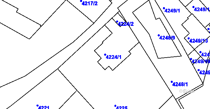 Parcela st. 4224/1 v KÚ Královo Pole, Katastrální mapa