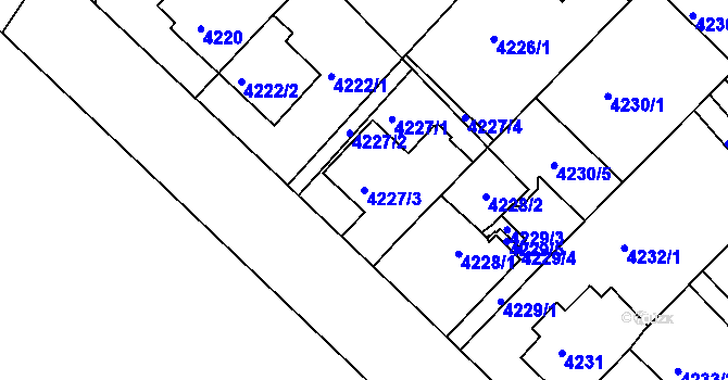Parcela st. 4227/3 v KÚ Královo Pole, Katastrální mapa